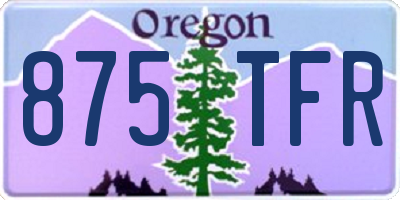 OR license plate 875TFR