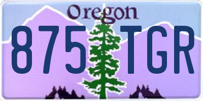 OR license plate 875TGR