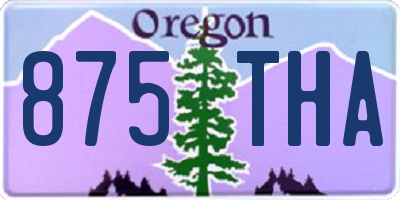 OR license plate 875THA
