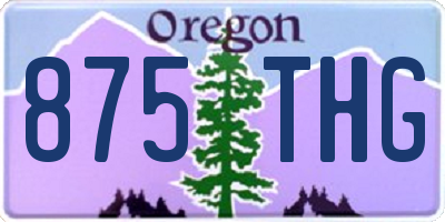 OR license plate 875THG