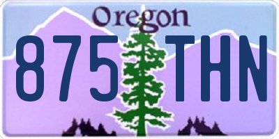 OR license plate 875THN