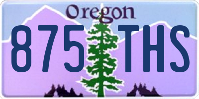 OR license plate 875THS