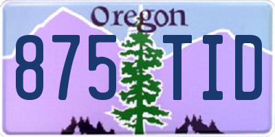 OR license plate 875TID