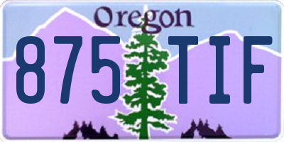 OR license plate 875TIF