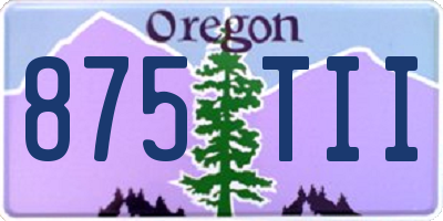 OR license plate 875TII