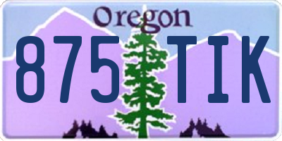 OR license plate 875TIK