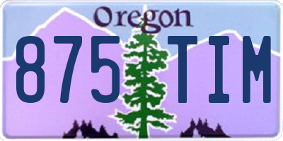 OR license plate 875TIM