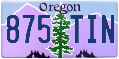 OR license plate 875TIN