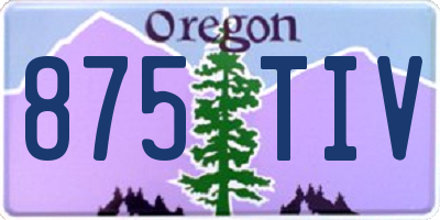 OR license plate 875TIV