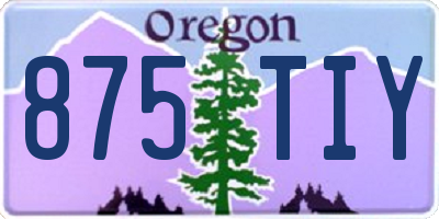 OR license plate 875TIY