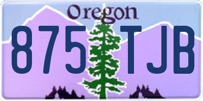 OR license plate 875TJB