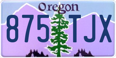 OR license plate 875TJX