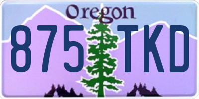 OR license plate 875TKD