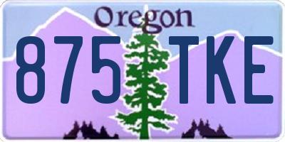 OR license plate 875TKE