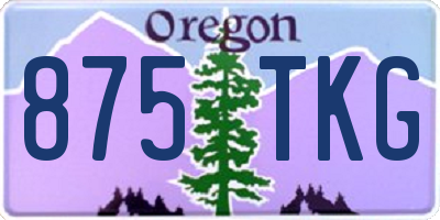 OR license plate 875TKG
