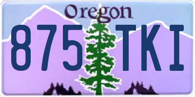 OR license plate 875TKI
