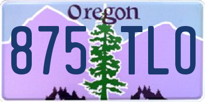 OR license plate 875TLO