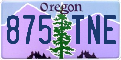 OR license plate 875TNE