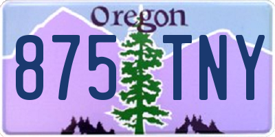 OR license plate 875TNY