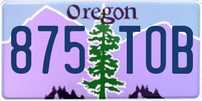 OR license plate 875TOB