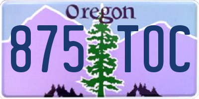 OR license plate 875TOC