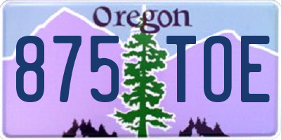 OR license plate 875TOE
