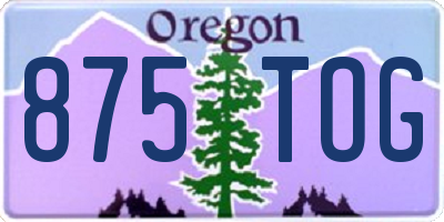 OR license plate 875TOG