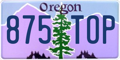 OR license plate 875TOP
