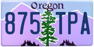 OR license plate 875TPA