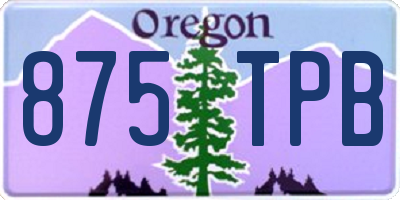 OR license plate 875TPB