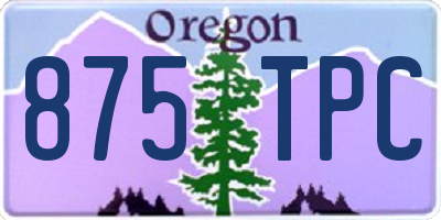 OR license plate 875TPC