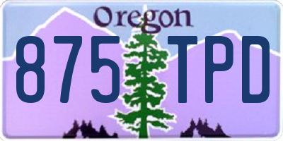 OR license plate 875TPD