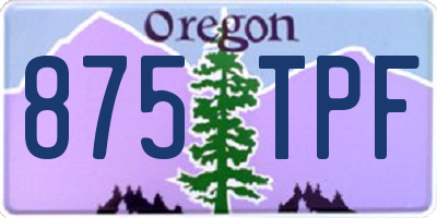 OR license plate 875TPF