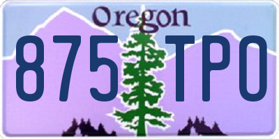 OR license plate 875TPO