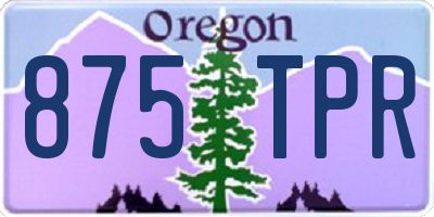 OR license plate 875TPR