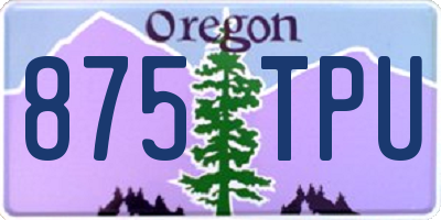 OR license plate 875TPU