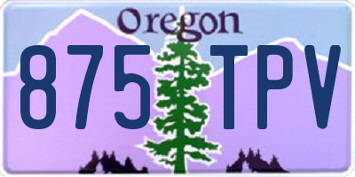 OR license plate 875TPV