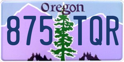 OR license plate 875TQR