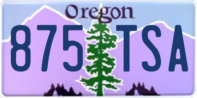 OR license plate 875TSA