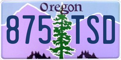 OR license plate 875TSD