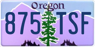 OR license plate 875TSF