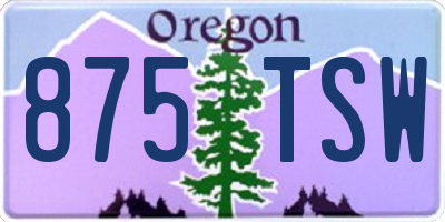 OR license plate 875TSW