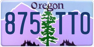 OR license plate 875TTO