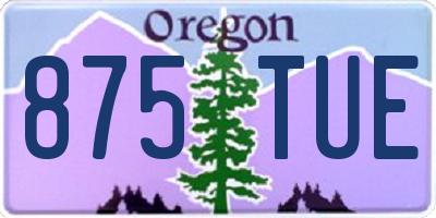 OR license plate 875TUE