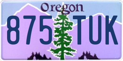 OR license plate 875TUK
