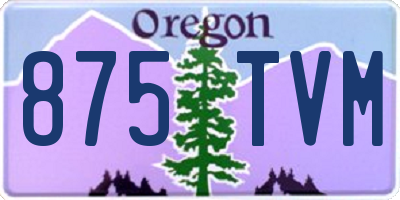 OR license plate 875TVM