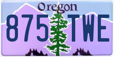 OR license plate 875TWE