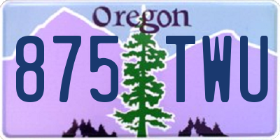 OR license plate 875TWU
