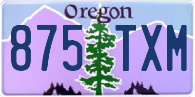 OR license plate 875TXM