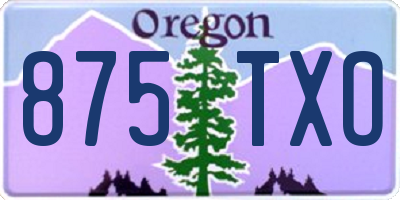 OR license plate 875TXO